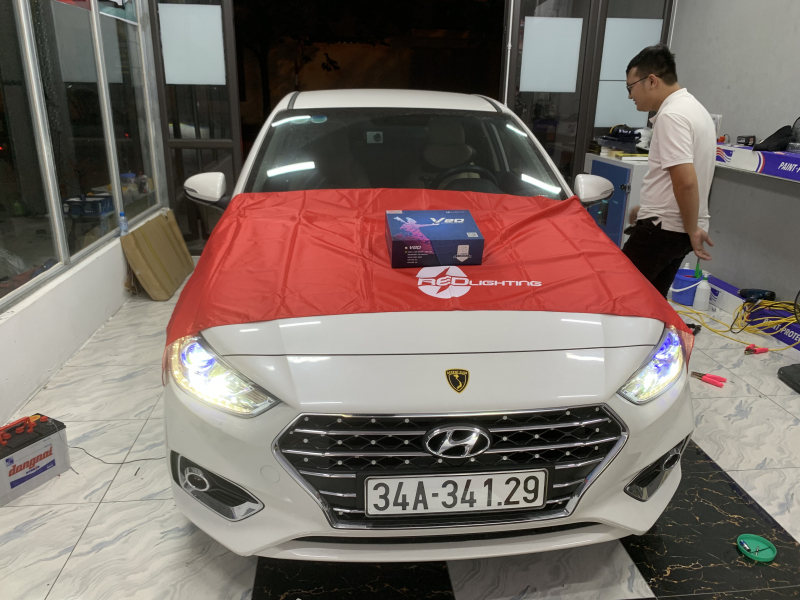 Độ đèn nâng cấp ánh sáng V20 new cho xe Aceent 2019 34A34129